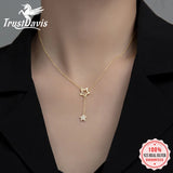 TrustDavis 925 Silver Star Choker Necklace Tassel Chain Wedding Jewelry DB072