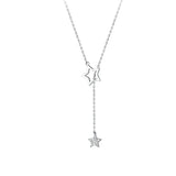 TrustDavis 925 Silver Star Choker Necklace Tassel Chain Wedding Jewelry DB072