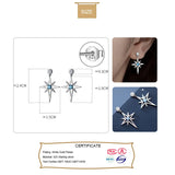 925 Silver Star CZ Stud Earrings Women Wedding Fine Jewelry DS559