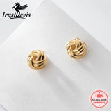Davis Sweet Knot Stud Earrings 925 Sterling Silver