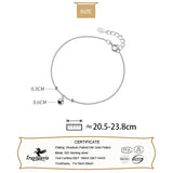 TrustDavis 925 Silver Chinese Charm Wish Bell Anklet for Women Birthday Gift