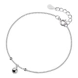 TrustDavis 925 Silver Chinese Charm Wish Bell Anklet for Women Birthday Gift