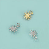 925 Sterling Silver Christmas Snowflake CZ Charm Pendant DIY Accessories
