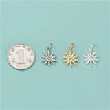 925 Sterling Silver Christmas Snowflake CZ Charm Pendant DIY Accessories