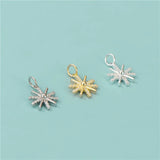 925 Sterling Silver Christmas Snowflake CZ Charm Pendant DIY Accessories