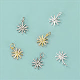 925 Sterling Silver Christmas Snowflake CZ Charm Pendant DIY Accessories