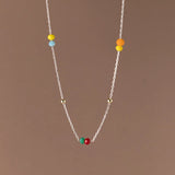 TrustDavis 925 Silver CZ Clavicle Necklace Wedding Party S925 Jewelry
