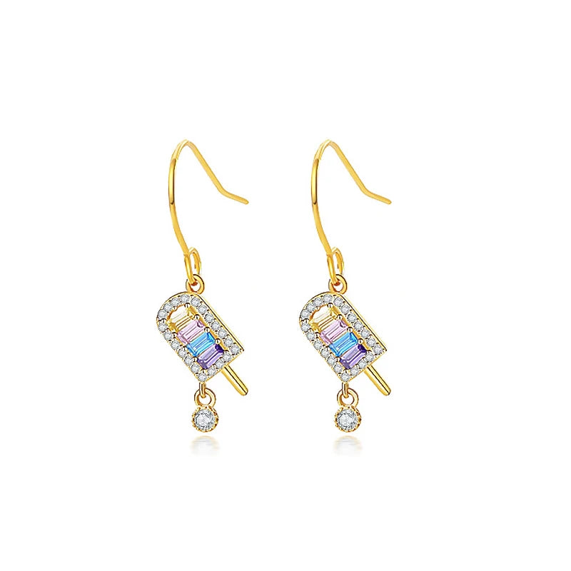 TrustDavis 925 Silver Geometric Stud Earring Women Party Gift LB480