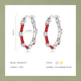 TrustDavis 925 Silver Glaze CZ Hoop Earring Office Lady Jewelry