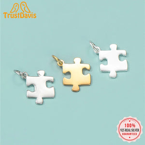 TrustDavis 925 Silver Puzzle Charm Pendant DIY Jewelry HY429