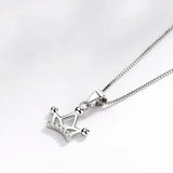 925 Sterling Silver Crown CZ Pendant Necklace For Women Wedding Party
