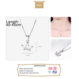 925 Sterling Silver Crown CZ Pendant Necklace For Women Wedding Party