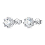 925 Sterling Silver Crown CZ Stone Stud Earrings for Women Girls Gift