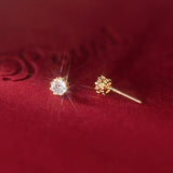925 Sterling Silver Crown CZ Stone Stud Earrings for Women Girls Gift