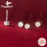 925 Sterling Silver Crown CZ Stone Stud Earrings for Women Girls Gift