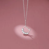 TrustDavis 925 Silver Cat Pendant Necklace for Daughter Girls Birthday