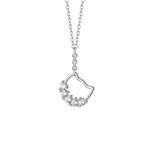 TrustDavis 925 Silver Cat Pendant Necklace for Daughter Girls Birthday