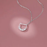 TrustDavis 925 Silver Cat Pendant Necklace for Daughter Girls Birthday
