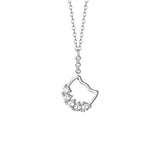 TrustDavis 925 Silver Cat Pendant Necklace for Daughter Girls Birthday