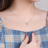 TrustDavis 925 Silver Cats Chain Necklace Women Lady Fine Jewelry Gift LB104