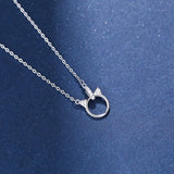 TrustDavis 925 Silver Cats Chain Necklace Women Lady Fine Jewelry Gift LB104