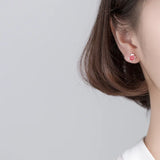 Real 925 Sterling Silver Bees Stud Earrings For Women Wedding Party S925 Earring