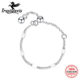 TrustDavis 925 Sterling Silver Chain Ring for Women Wedding Party