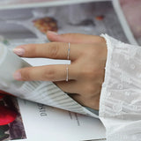 TrustDavis 925 Sterling Silver Chain Ring for Women Wedding Party