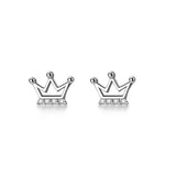925 Sterling Silver CZ Queen's Crown Stud Earrings Wedding Party Gift