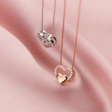 TrustDavis Romantic Heart CZ Choker Necklace For Women