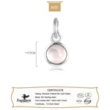 TrustDavis 925 Sterling Silver Round Color Pendant DIY Necklace Accessories