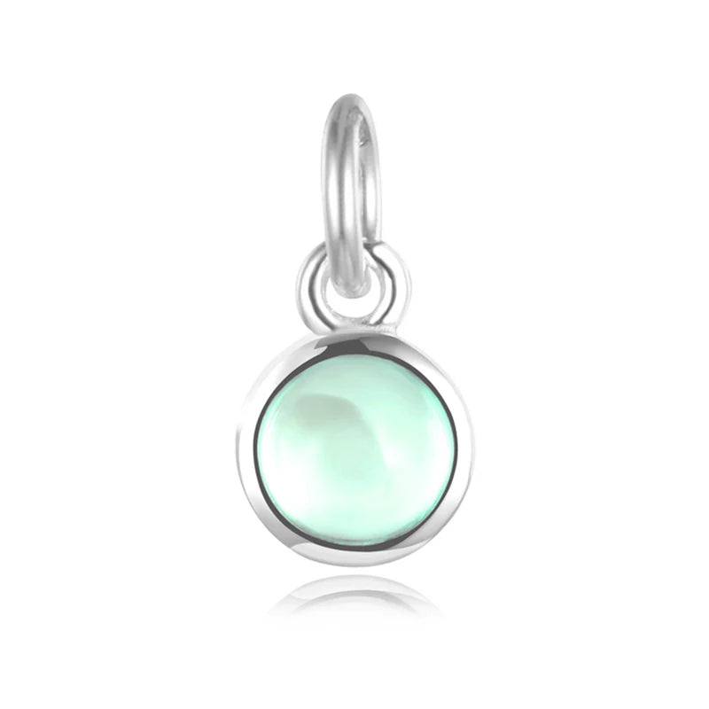 TrustDavis 925 Sterling Silver Round Color Pendant DIY Necklace Accessories