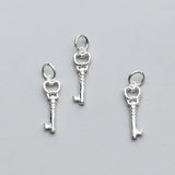 Davis 925 Sterling Silver Sweet Heart Key Charm Pendant DIY Jewelry