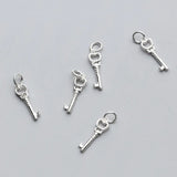Davis 925 Sterling Silver Sweet Heart Key Charm Pendant DIY Jewelry