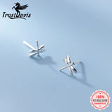 TrustDavis Dragonfly Stud Earrings 925 Sterling Silver Women Gift DS181