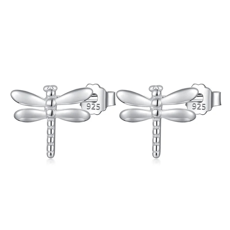 TrustDavis Dragonfly Stud Earrings 925 Sterling Silver Women Gift DS181