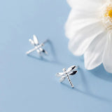 TrustDavis Dragonfly Stud Earrings 925 Sterling Silver Women Gift DS181