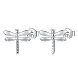 TrustDavis Dragonfly Stud Earrings 925 Sterling Silver Women Gift DS181