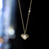 TrustDavis 925 Silver CZ Pendant Necklace Wedding Jewelry