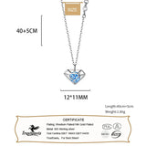 TrustDavis 925 Silver CZ Pendant Necklace Wedding Jewelry