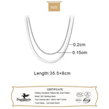 925 Sterling Silver Double Bamboo Snake Chain Necklace For Women