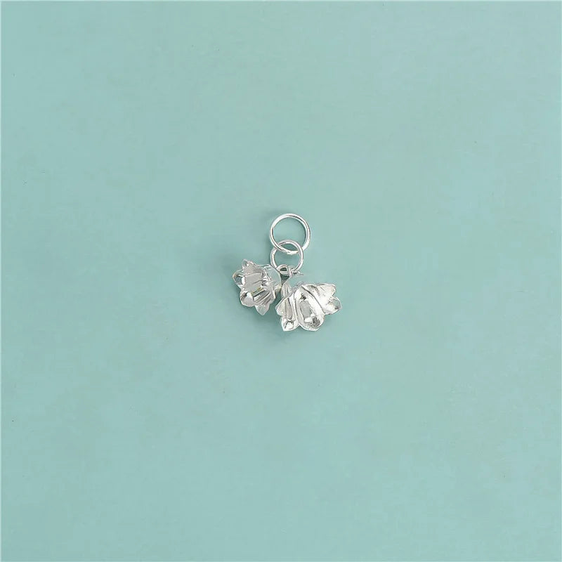 TrustDavis 925 Silver Double Flower Pendant Jewelry DZ711
