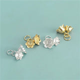 TrustDavis 925 Silver Double Flower Pendant Jewelry DZ711