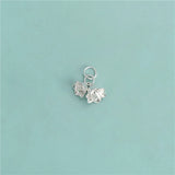 TrustDavis 925 Silver Double Flower Pendant Jewelry DZ711