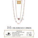 TrustDavis 925 Silver Double Layer Chain Choker Necklace Wedding Jewelry