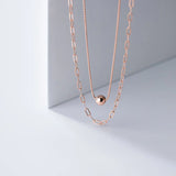 TrustDavis 925 Silver Double Layer Chain Choker Necklace Wedding Jewelry