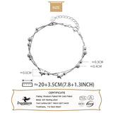 925 Silver Double Layer Star Beads Bracelet Wedding Party Jewelry