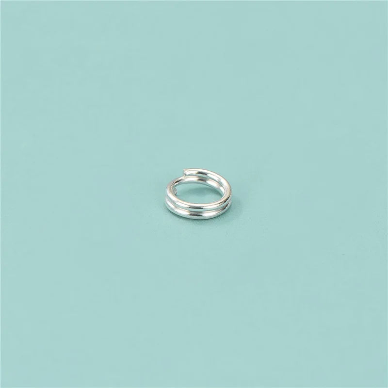 TrustDavis Real 925 Silver Double Ring DIY Jewelry