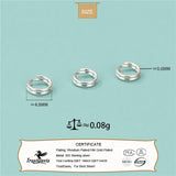 TrustDavis Real 925 Silver Double Ring DIY Jewelry