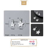 TrustDavis 925 Silver Double Star Charm Pendant DIY Jewelry HY273